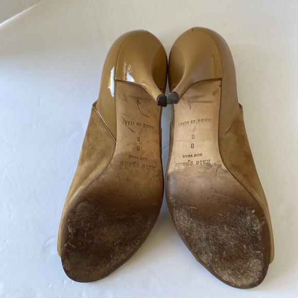 Kate Spade Carmen Peep Toe Suede Leather Pumps - Picture 8 of 9